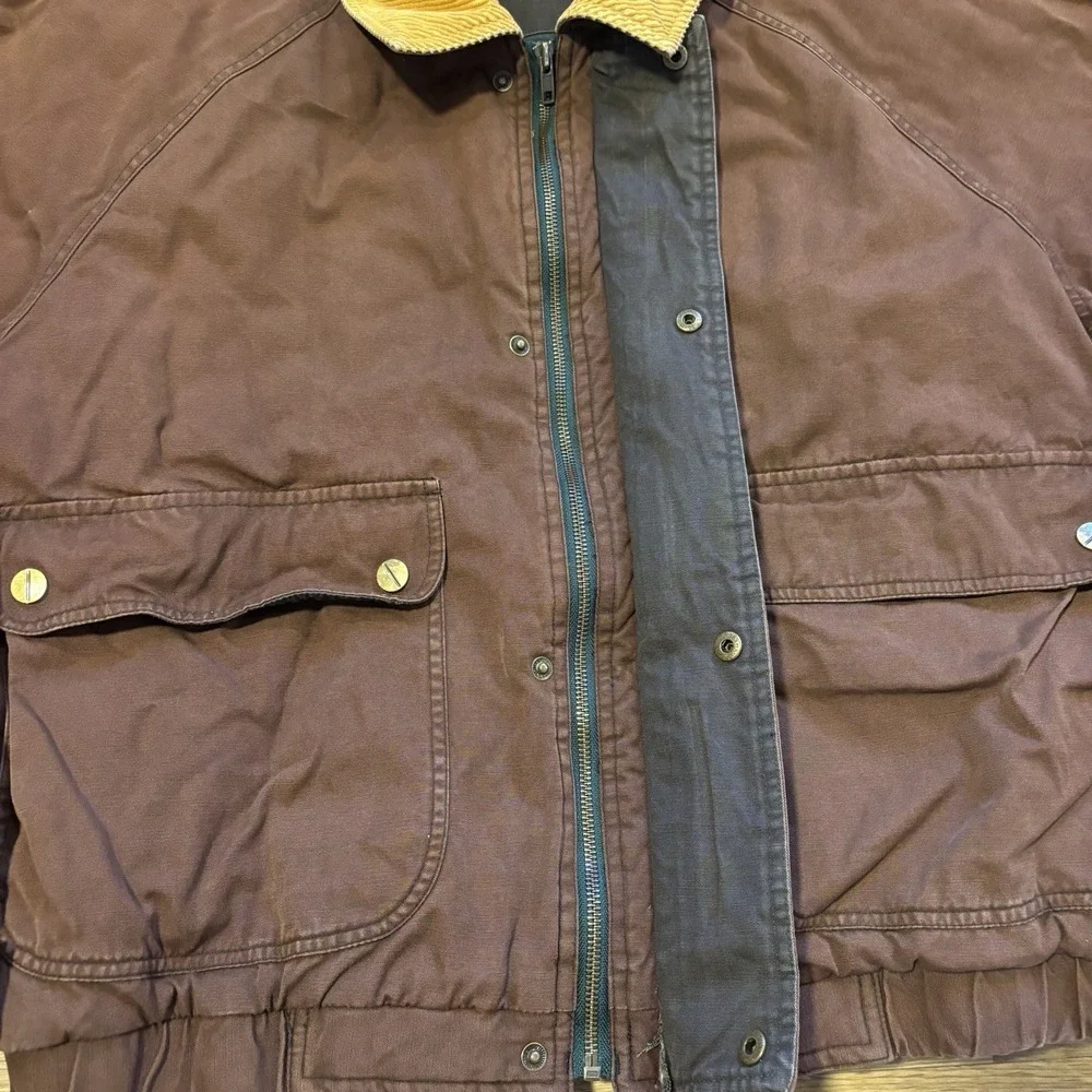 Vintage Field And Stream Chore Coat Men's XL Barn Jacket Corduroy Collar Lining - Picture 9 of 16